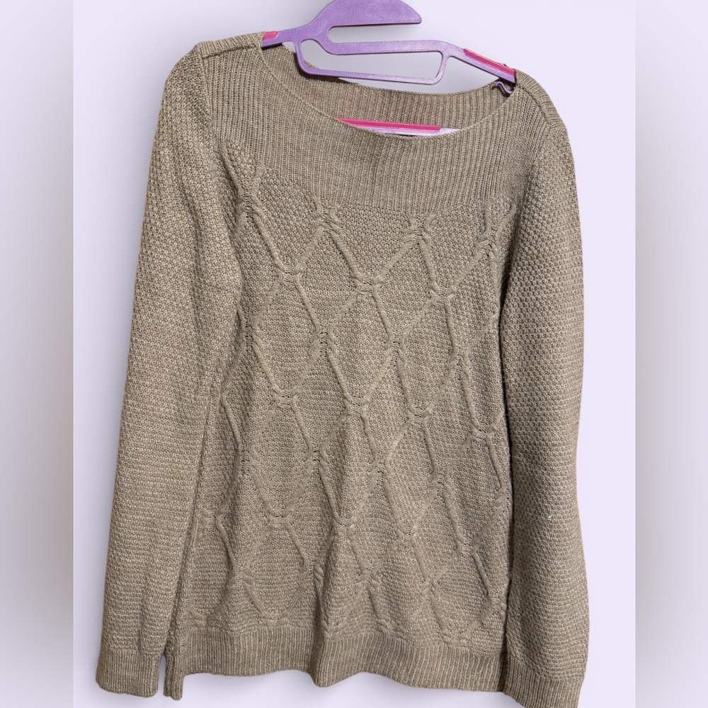 Covington Women's Sweater - Taupe Diamond Knit